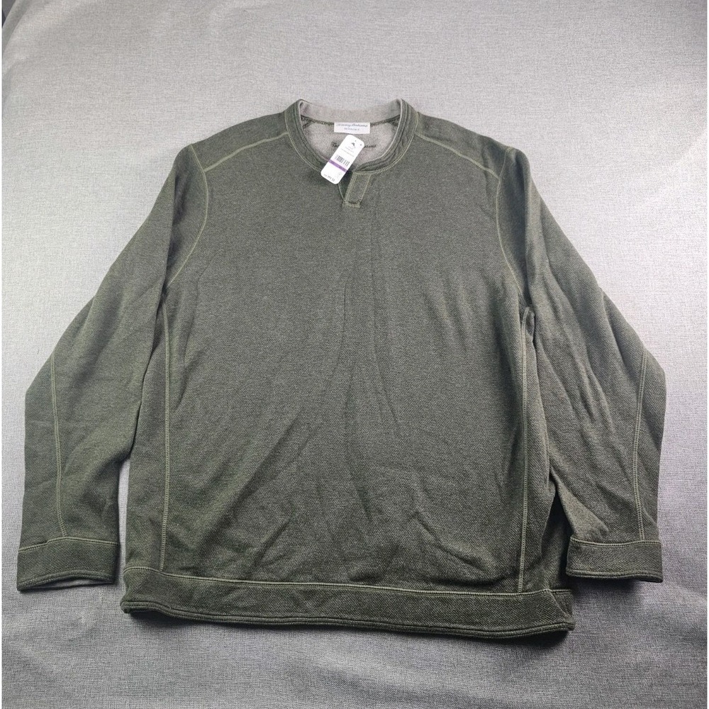 Tommy Bahama Flipshore Abaco Reversible Sweatshirt Mens XXL Heather Green New